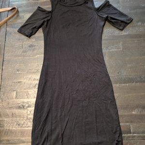 Black open shoulder dress